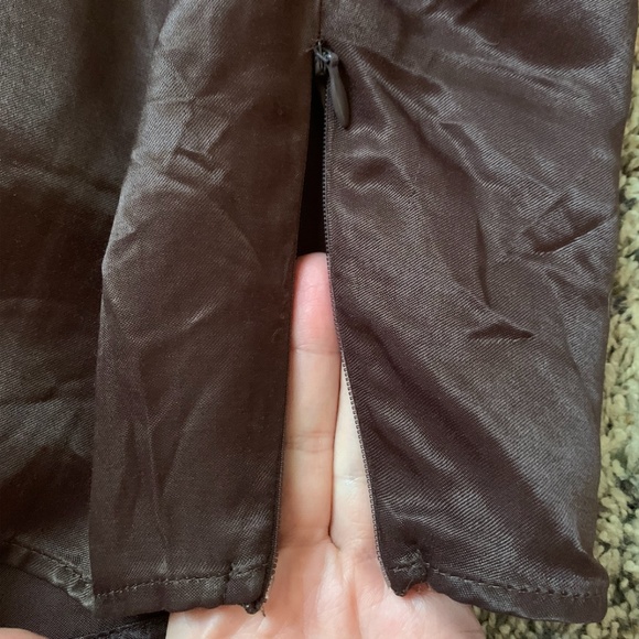 NWOT Zara Small Brown Satin Asymmetrical Top - Picture 9 of 11